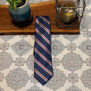 Tommy Hilfiger Classic Navy Striped Men's Tie - Blue/Red/White
